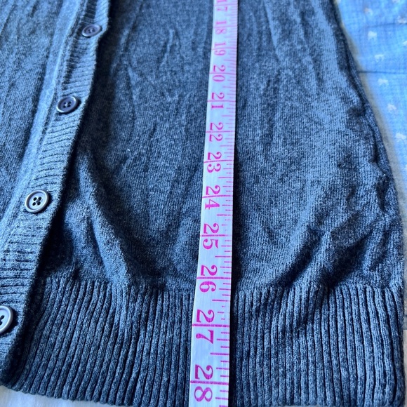 Vintage 725 Originals Womens Charcoal Cozy Core Coquette Ruffled Sleeve Cardigan - Picture 6 of 11